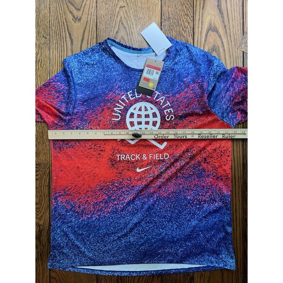 Nike Men’s Dri-FIT USA Miler Printed Running T-Shirt FJ3411-635 Size Large NWT - Picture 6 of 6
